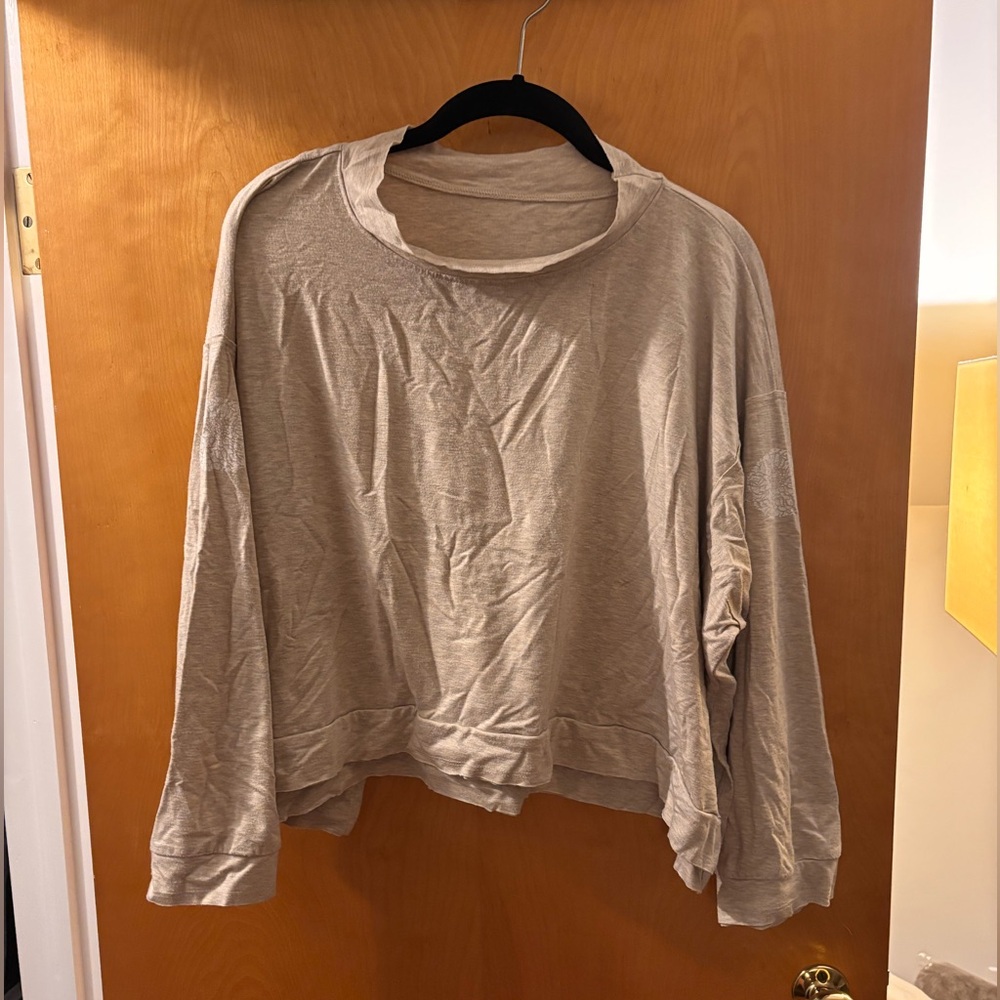 Purusha people boxy long sleeve heathered - Light Taupe